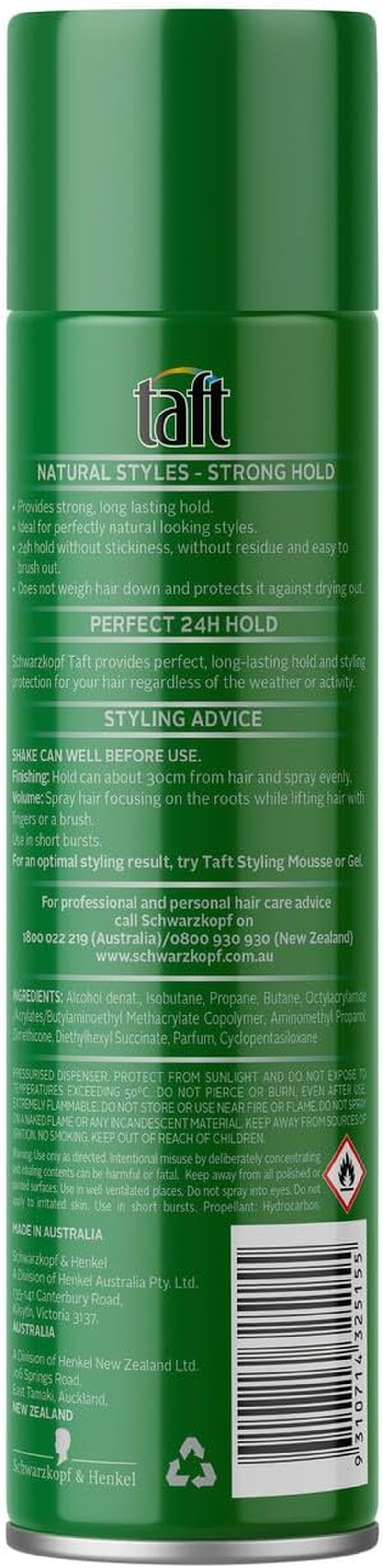 Taft Styling Hairspray 200G image number 1