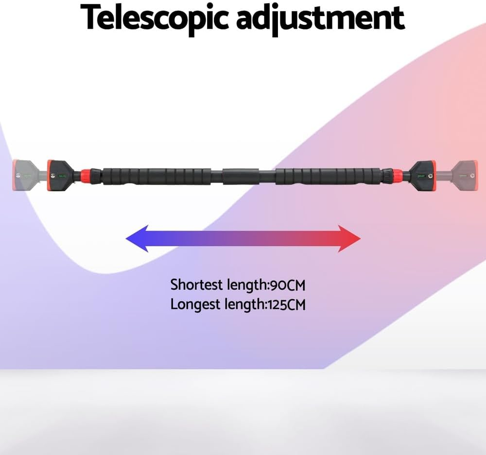 Pull up Bar 90CM-125CM Doorway Chin up Horizontal Bar Gym Fitness Equipment image number 3