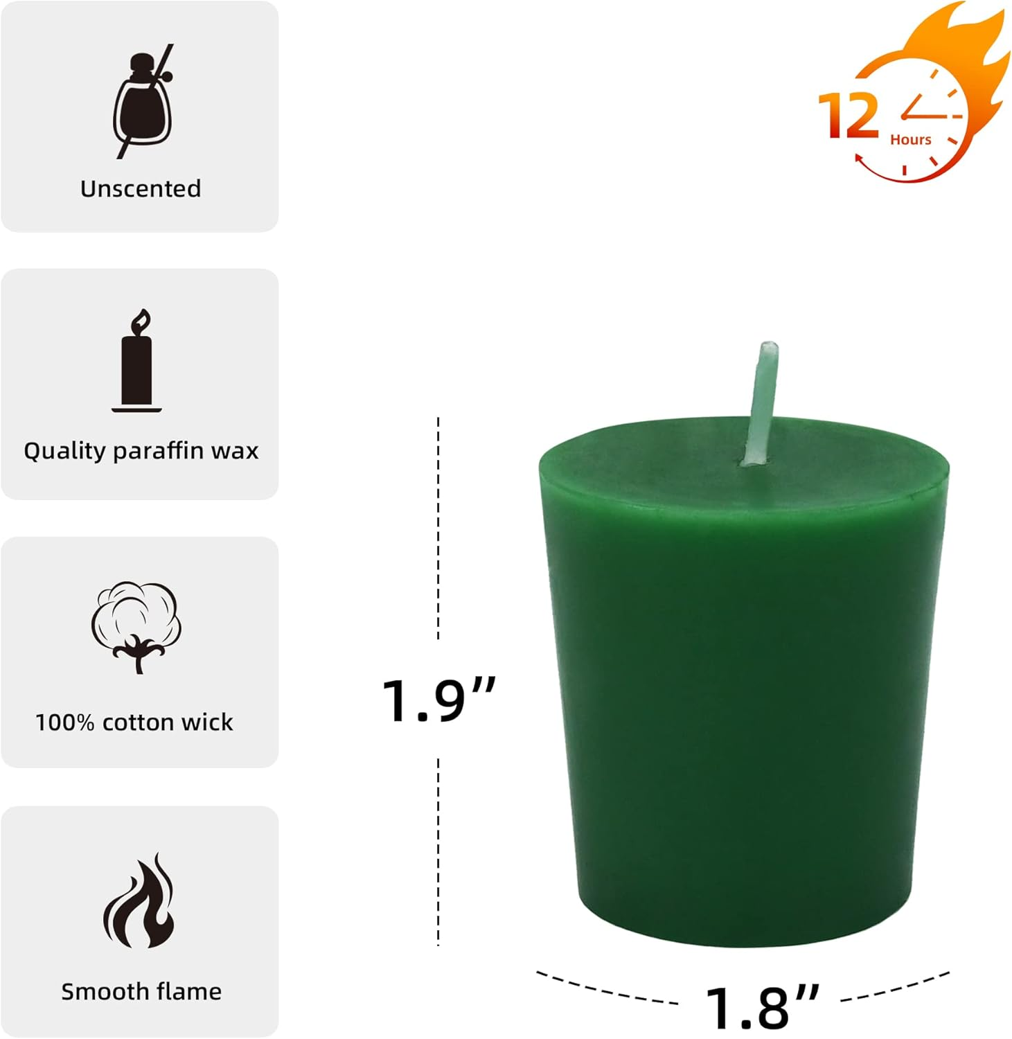 Zest Candle CVZ-012 12-Piece Votive Candles, Hunter Green image number 4