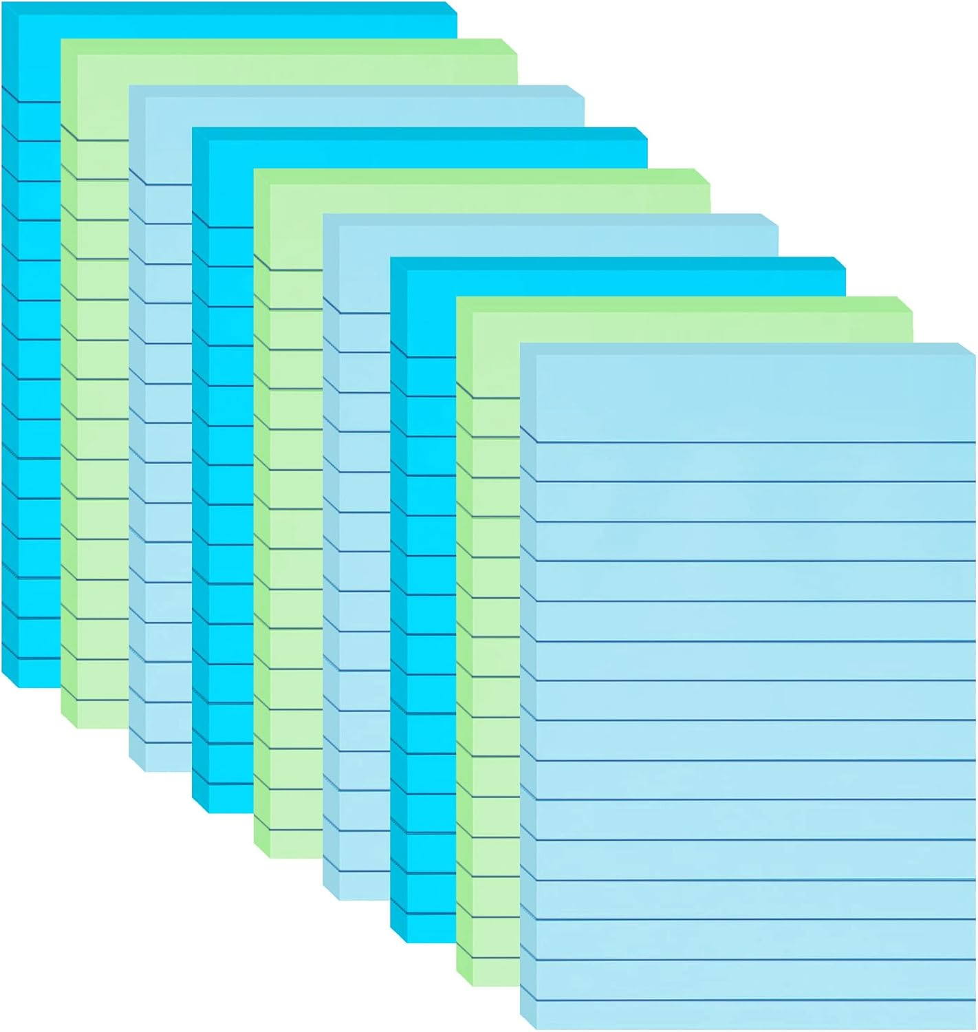 9 Pack Lined Sticky Notes 4X6 in Post Sticky Notes with Lines, Large Ruled Post Sticky Colorful Super Sticking Power Memo Pads Strong Adhesive (Pink Themed)