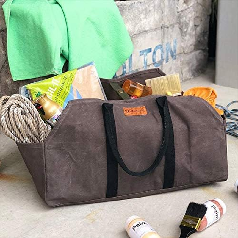 Dulton Y959-1267OV Wax Canvas Log Bag Olive Large Bag Wide Gusset Camping Pastry Height 12.6 Inches (320 Mm) Width 23.6 Inches (600 Mm) Depth 9.8 Inches (250 Mm) image number 6