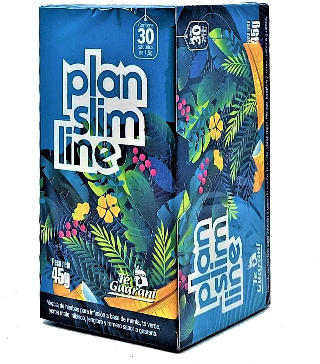 Te Guarani Plan Slim Line Herbal Tea 30 Teabags for Healthy Weight Support, Caffeine Free, Herbal Tea with Green Tea, Mint, Yerba Mate, Hibiscus, Ginger, Rosemary image number 3