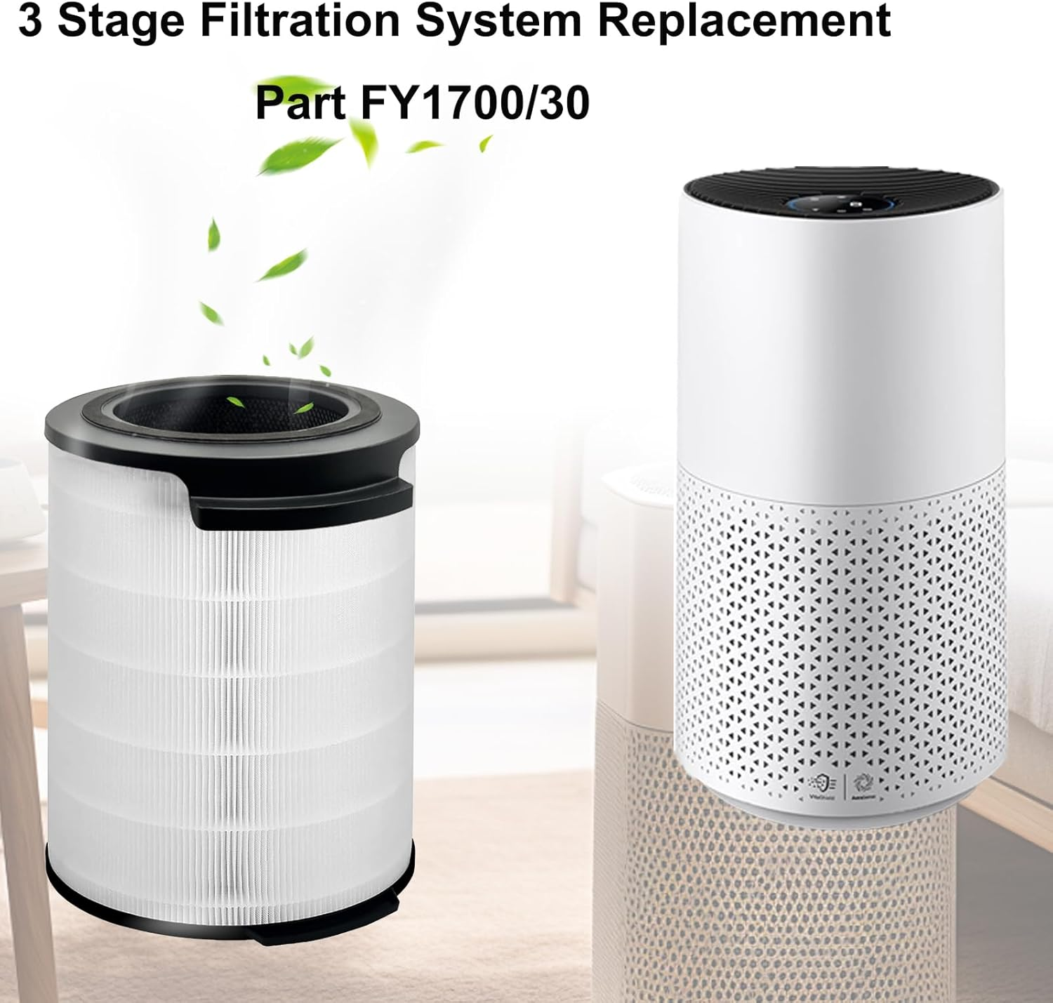 FY1700/30 Replacement Filters - Compatible with Philips 1000I Series Air Purifier Model Number AC1715/70、 AC1715/41、 AC1715/30, Part FY1700/30 image number 1