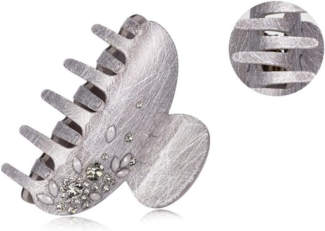 Alligator Clip,Headdress,Hair Clamp,Hairpins,Hairpin Rhinestone Pearl Clip Headdress behind the Head Mother Word Clip Horizontal Clip Spring Clip (Color : A, Size : 6.9 * 4.5Cm) image number 4