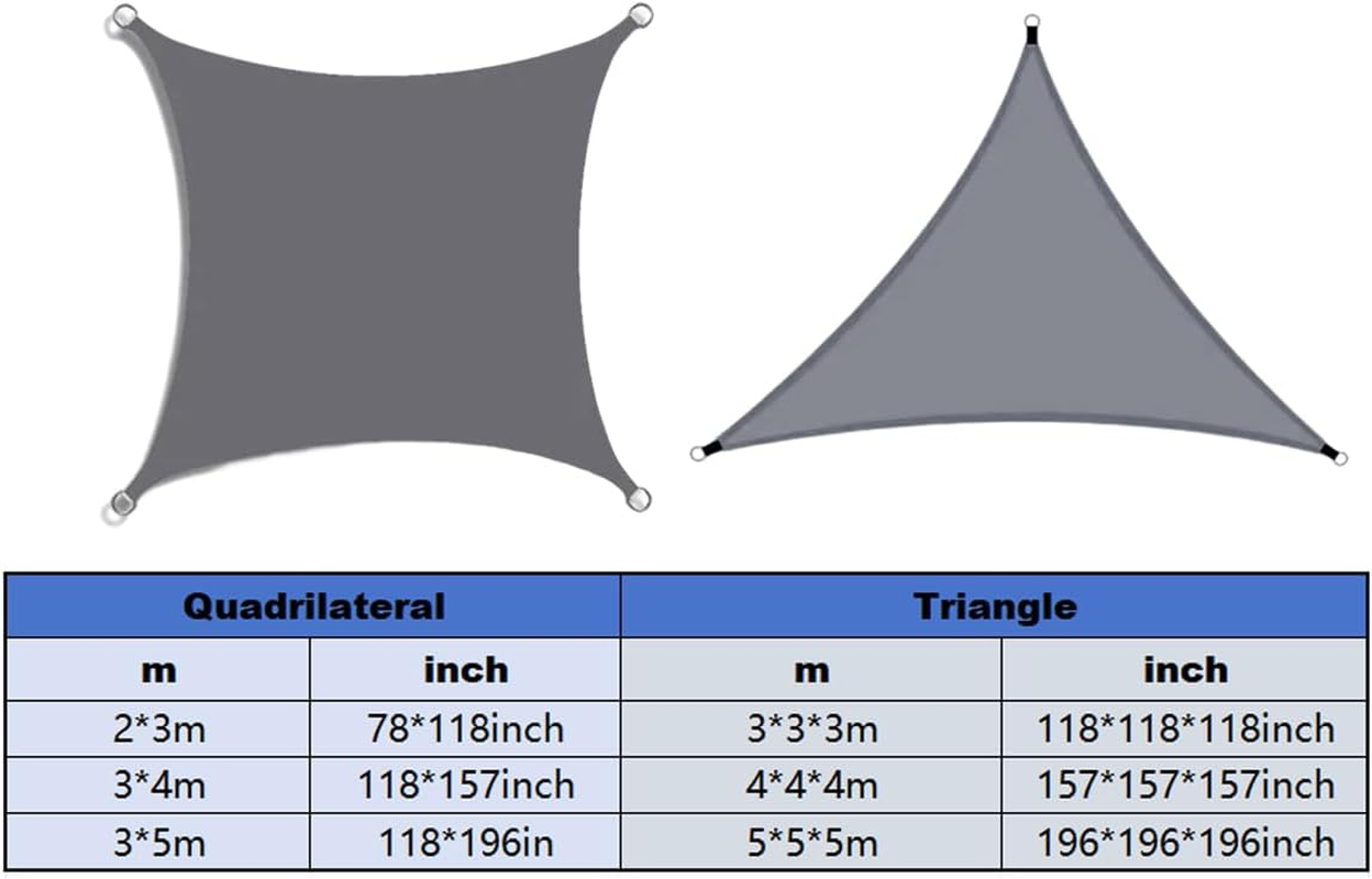 AIMALL Outdoor Waterproof Sunshade Sail, Uv-Proof Oxford Cloth Garden Tent for Swimming Pools, Uv-Protection Sunshade Sail in Quadrilateral & Triangle Shapes