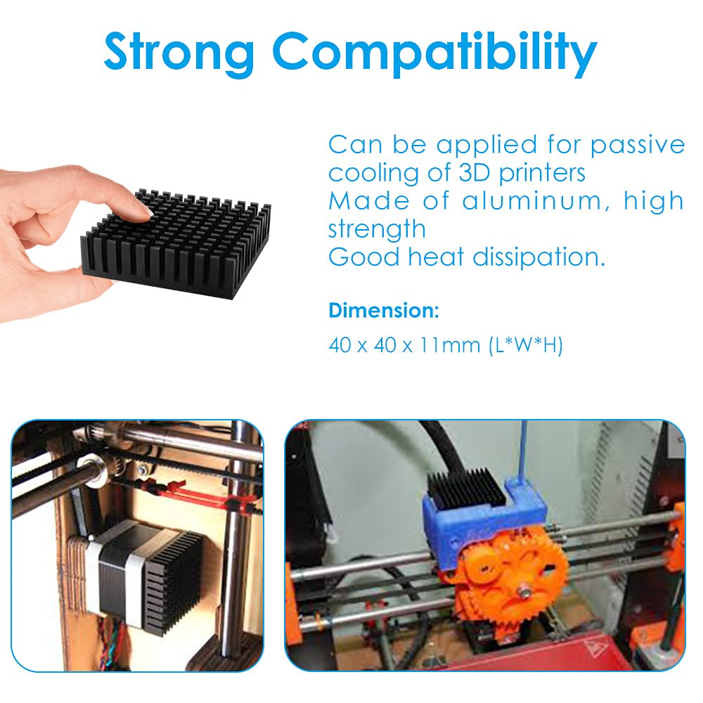 Geeekpi 102Pcs Heatsink Kit with Conductive Adhesive Tape, Cooler Heat Sink Cooling for Raspberry Pi VRM VRAM CPU GPU VGA Small IC Laptop LED MOSFET Transistor SCR Voltage Regulator image number 5