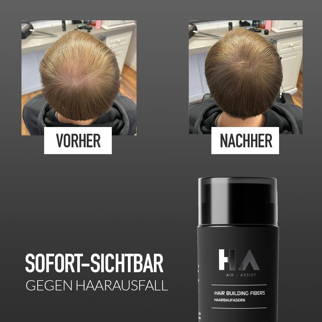 Hair-Assist Scattered Hair for Hair Thickening in Seconds [27.5G] Pouring Hair - Hair Thickener Effectively Conceals Hair Loss - Developed & Recommended by Hairdressers (Black, 27.5 G) image number 3