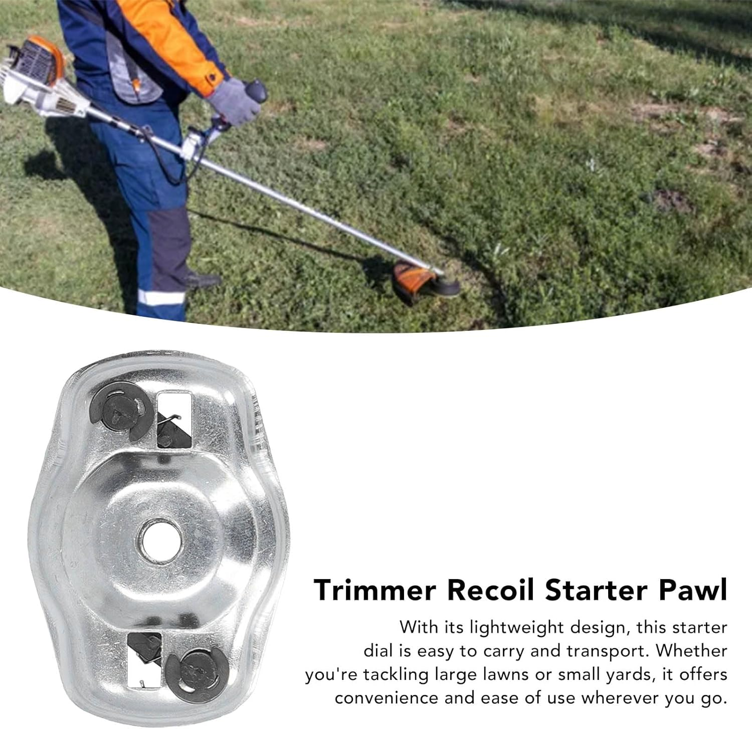 2PCS Trimmer Recoil Starter Pawl, Pull Plate Dial Steel Replacement Lawn Trimmer Parts for 128R 135R 323R 327 RDX 535 Rx, Starter Pawl Bridge, Lawn Trimmer Starter Dial image number 5