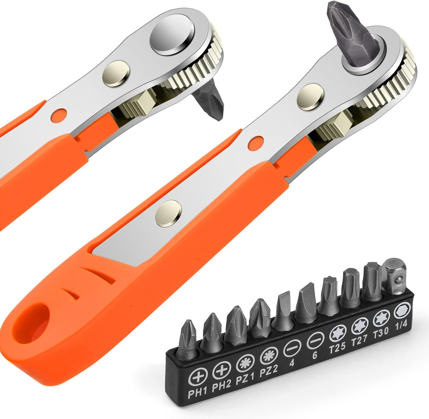 OSDUE Mini Ratchet Wrench,Right Angle Phillips Magnetic Screwdriver for Tight Spaces with 1/4" Drive High Torque Offset Reversible Mini Ratchet Offset Screwdriver for Tight Areas -（Mini Ratchet Set） image number 5