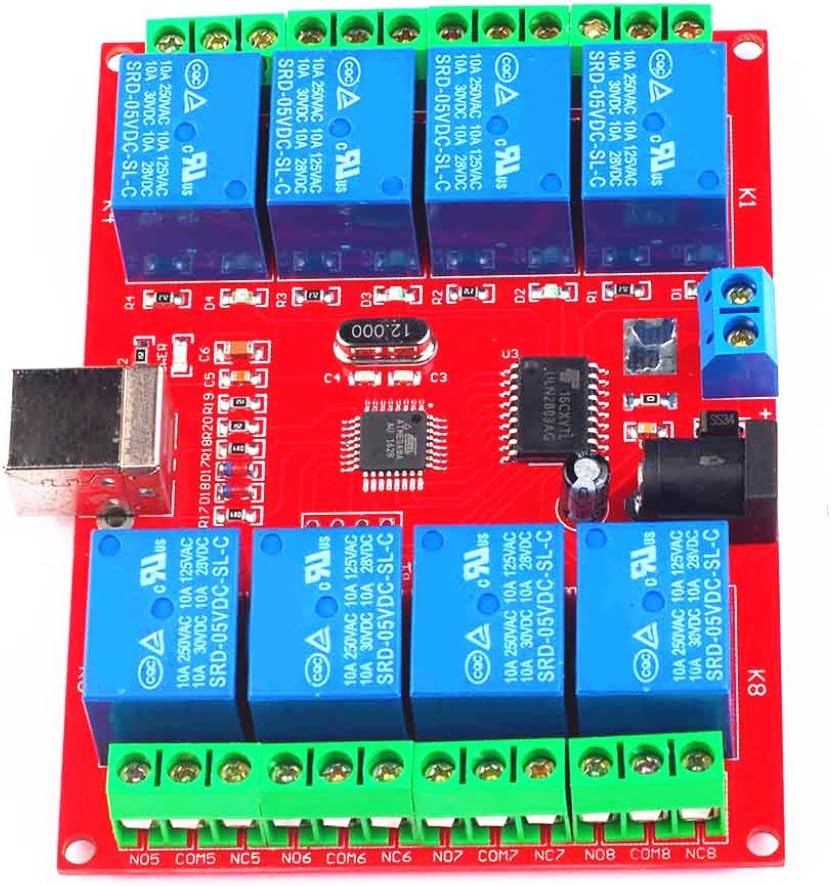 HOMYL DC 12V 8-Channel USB Relay Board Module PC Computer Control for Home Automation image number 4