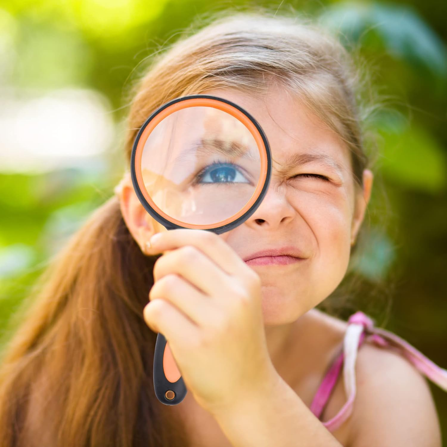 JINGIHE 10X Magnifying Glasses, 1Pc Plastic Page 75Mm Reading Magnifier for Seniors Kids, Handheld Magnifying Glass Study Supplies with Non-Slip Rubber Handle for Book Science Nature Exploration image number 6