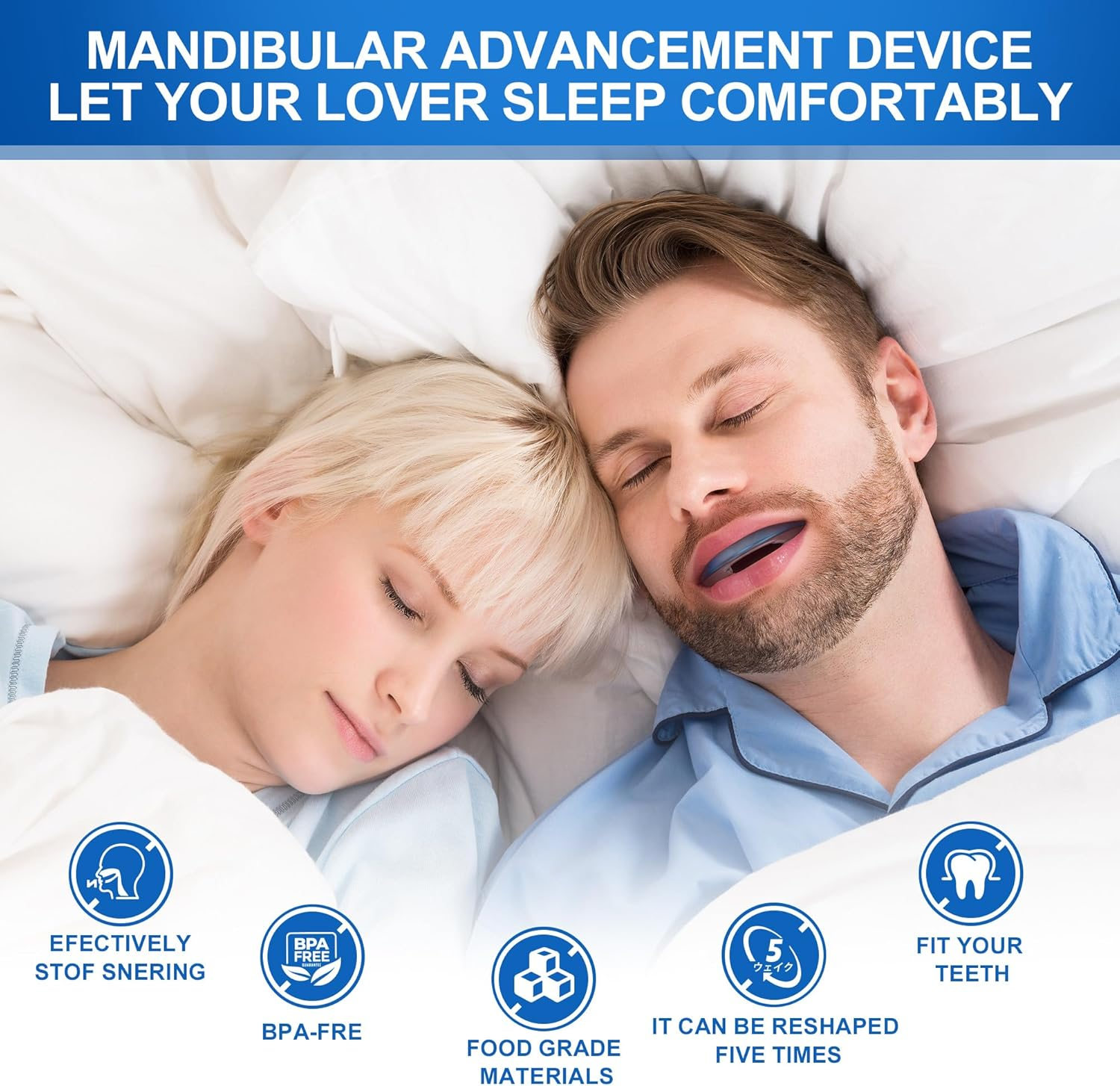 Airsmart anti Snoring Mouthpiece, Moldable and Personalized anti Snoring Mouth Guard, Effective Snoring Prevention Device, Comfortable Fit for Most of Mouth, Severe Snoring Version image number 5