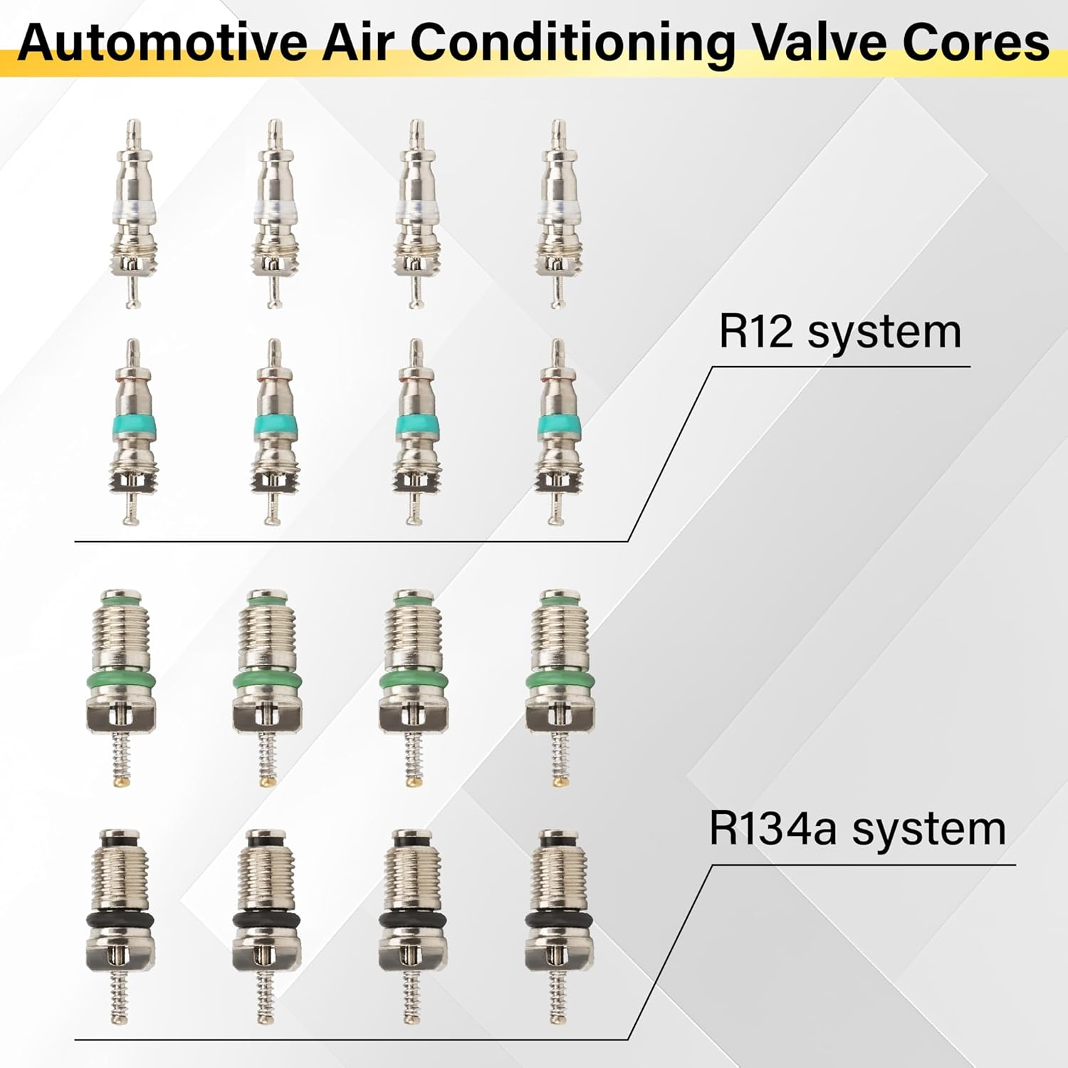 39 PCS Air Conditioning Valve Core Accessories Kit, R12 R134A Refrigeration Schrader Tire Valve Stem Cores with Single & Dual Heads Valve Core Remover Installer Tool, HVAC System Seal Caps Kit image number 5