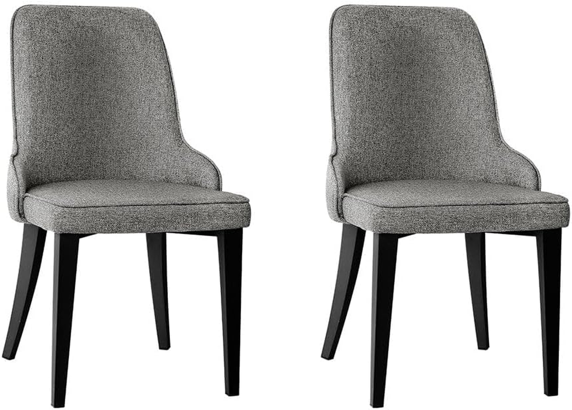 Artiss Dining Chairs Set of 2 Grey Chair Nursing Seats Reading Seating Home Living Room Bedroom Kitchen Cafe Office Furniture, Vintage Linen Fabric, in 45Cm Seat Height image number 3