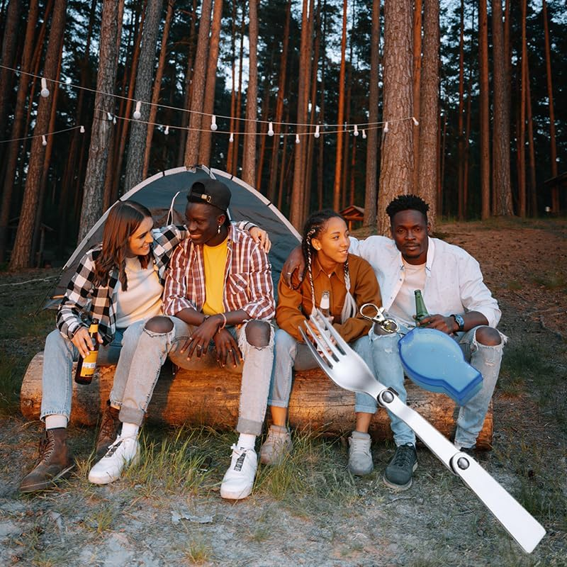 Silverware Folding Forks with Case - Portable, Foldable Travel & Camping Forks - Collapsible Pocket Fork with Storage Box - Retractable Salad & Dinner Fork - Compact Picnic & Hiking Fork image number 5