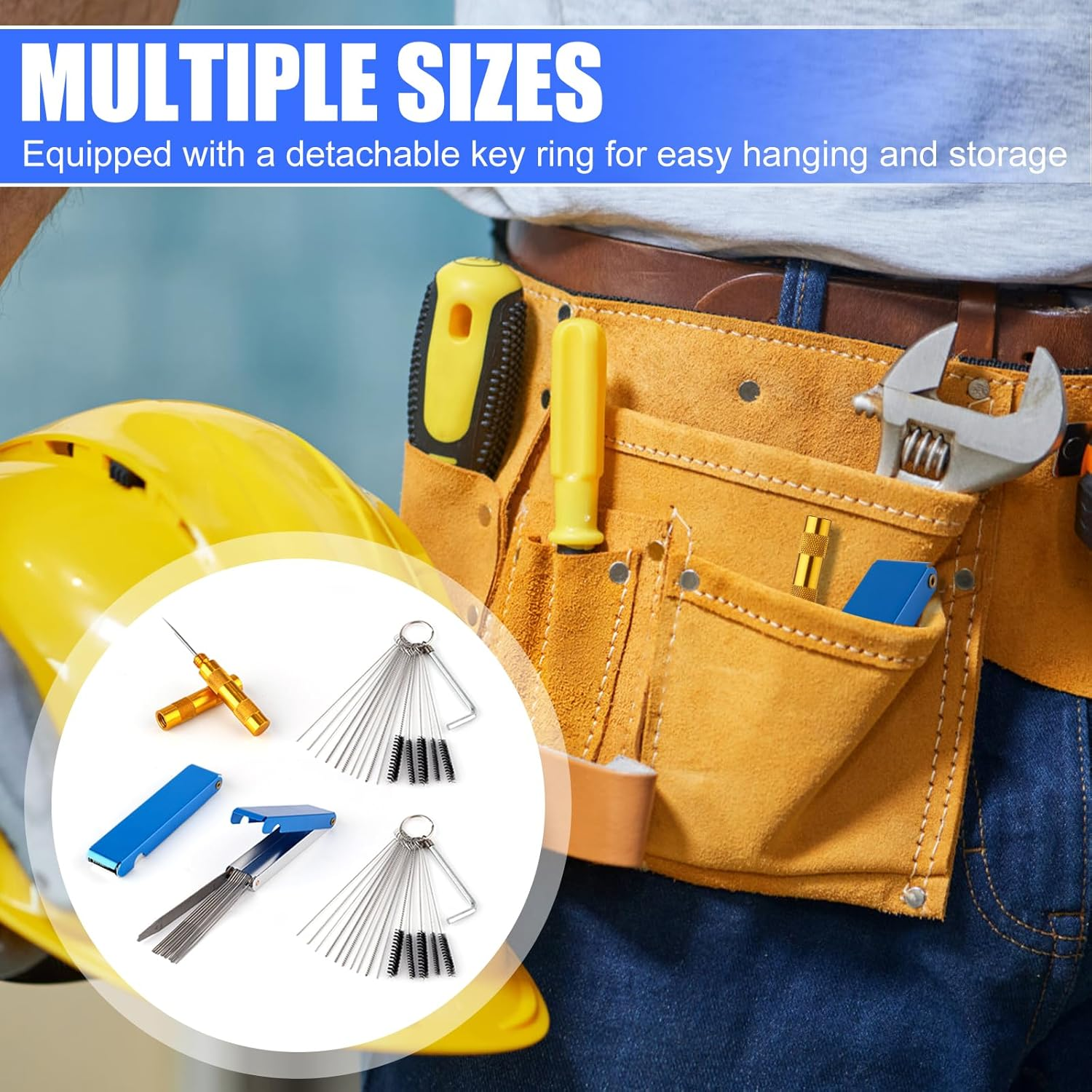 Gosknor Carburetor Cleaning Kit, Carb Cleaning Kit Carburetor Cleaner Torch Tip Cleaner Set with 10 Nylon Carb Cleaning Brushes, 20 Cleaning Needles, 2 Hex Wrenches and 2 Sharp Picks image number 2