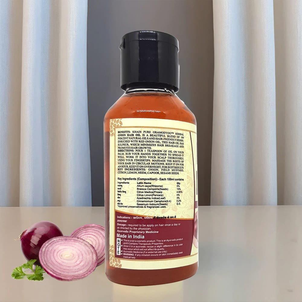 Khadi Pure Bhringraj Root Sls & Onion(Small) Hair Oil, 210 Ml (Pack of 2) image number 6