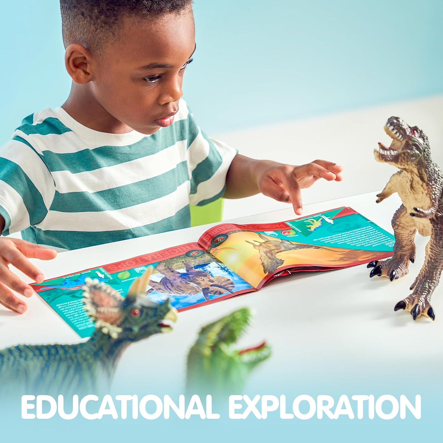 JOYIN Big Dinosaur Toys for Toddlers, 6 Piece Large Soft Dinosaur Figures with an Educational Book, Jumbo Realistic Toys for Boys and Girls Gift, Kids Ages 1 2 3 4 5 image number 5