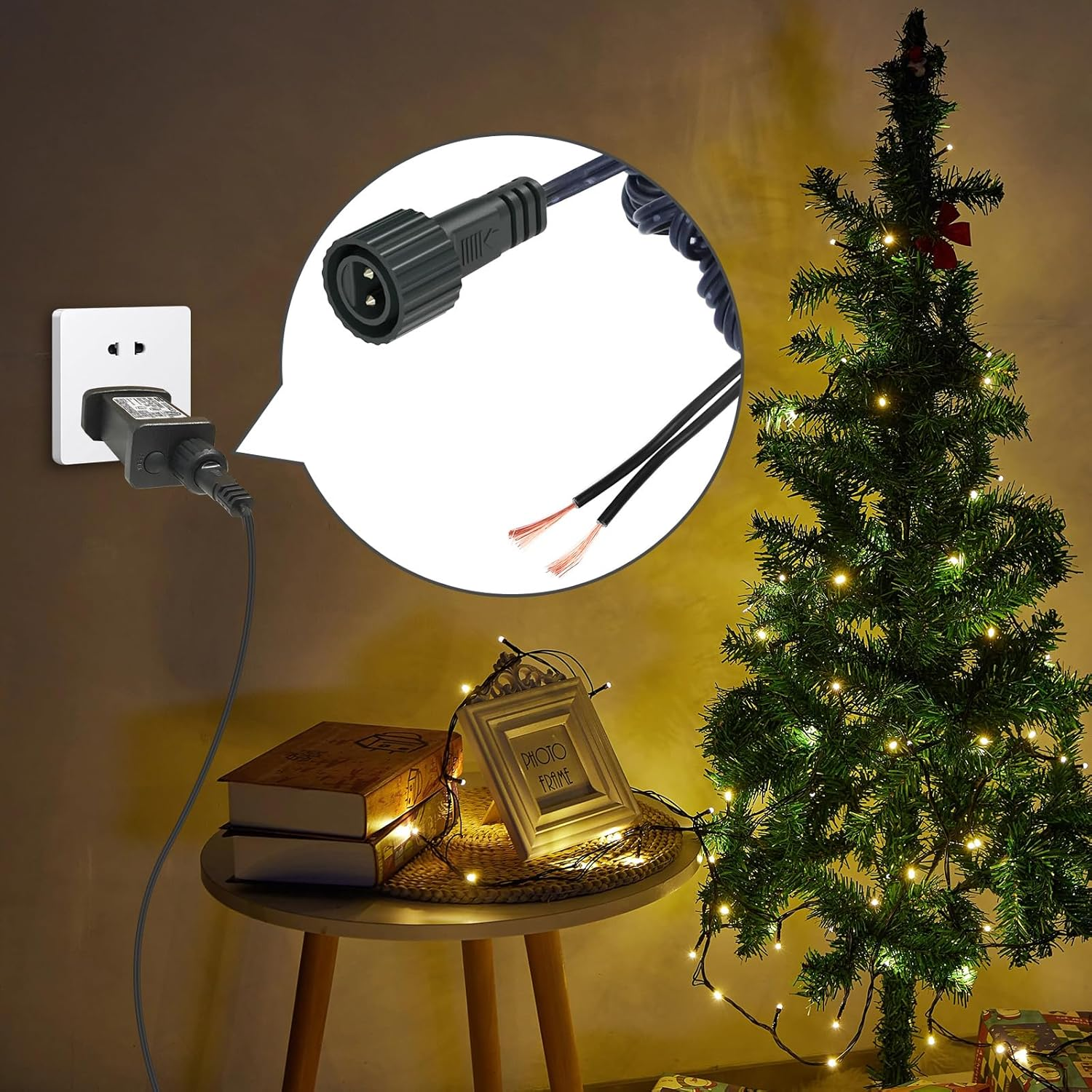 Replacement 3 Meter LED Power Wire Lead for CZJUTAI LED Power Transformers - Waterproof Screw Type DC 2 Pin Connector, Illuminate Your Holidays! (3 Meter) - 0.5M 1 To 2 image number 5