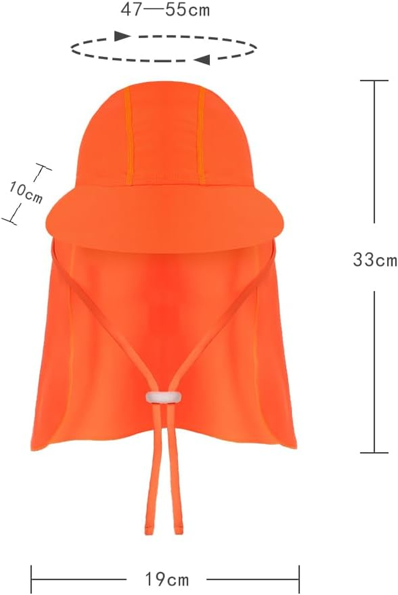 Kids Beach Sun Hat with Neck Flap UPF 50+ Summer Swim Cap with Adjustable Chin Legionnaires Hat Sun Protection Beach Hat Soft Neck Protection Sun Visor Baseball Cap for Travel Holiday Seaside image number 2