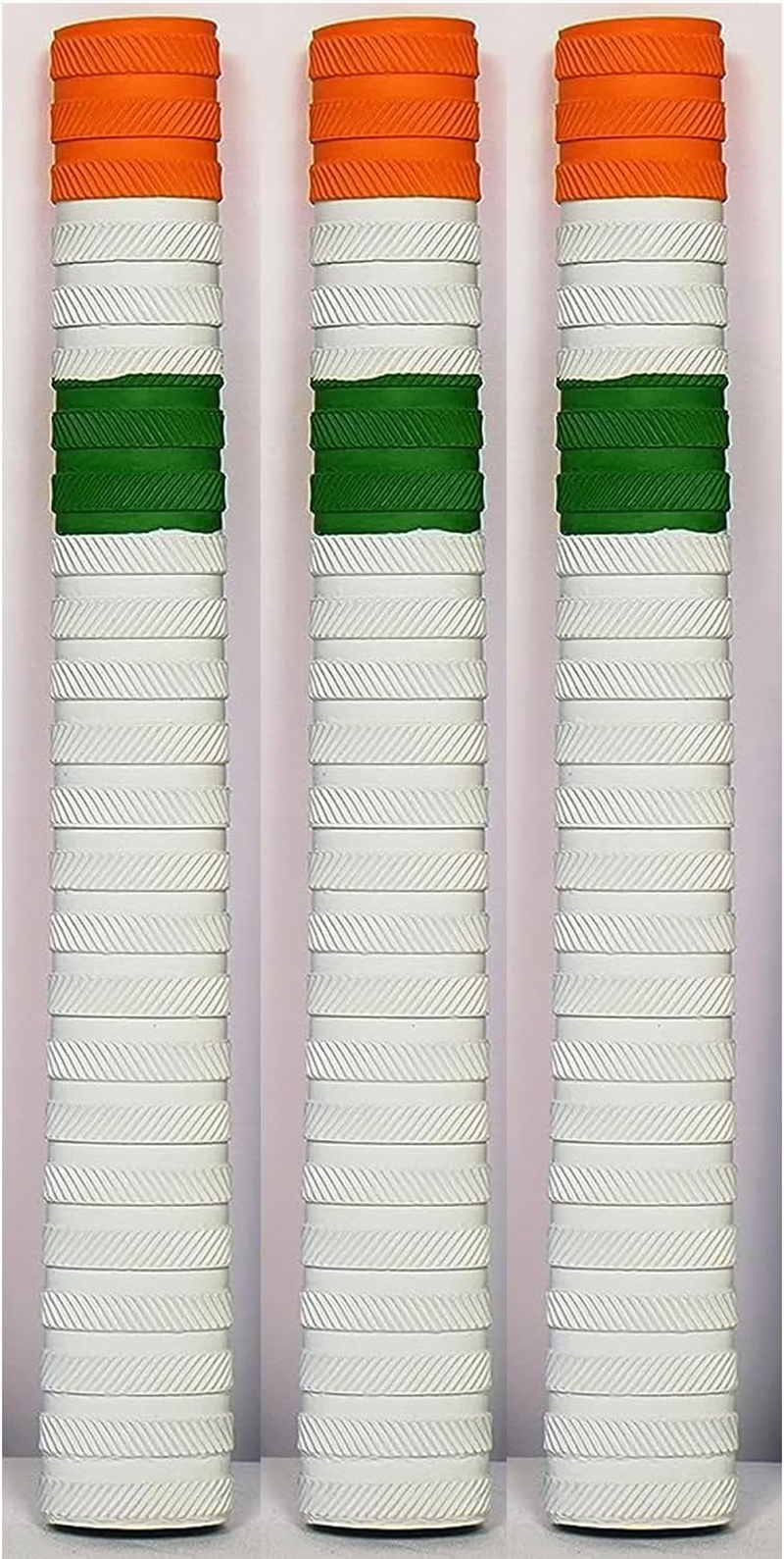 SKYHI Premium Chevron Bat Grips Pack of 3 - Grips for Cricket Bats | Excellent Shock Absorption Rubber Cricket Bat Grips - Chevron Ring White image number 2