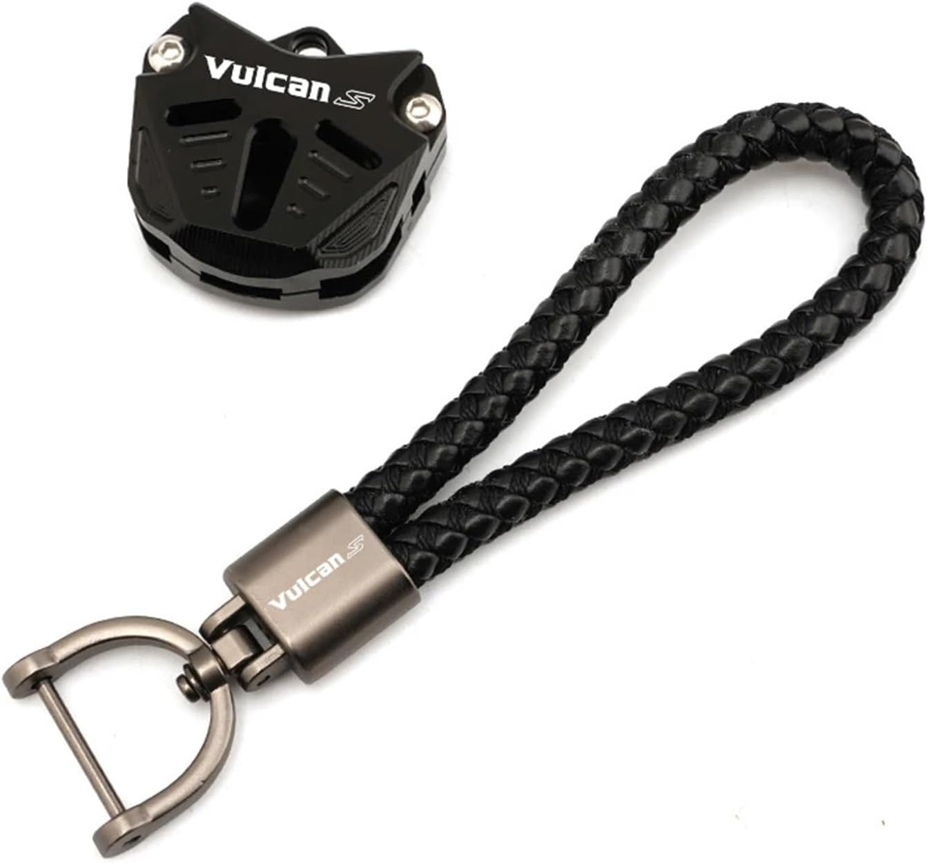 IEDZCUMC Compatible with Kawasaki Vulcan S 650 VN650 Vulcan S650 2015-2025 Motorcycle CNC Accessories Key Shell Key Case Cover Key Chain Keyring(B Black)