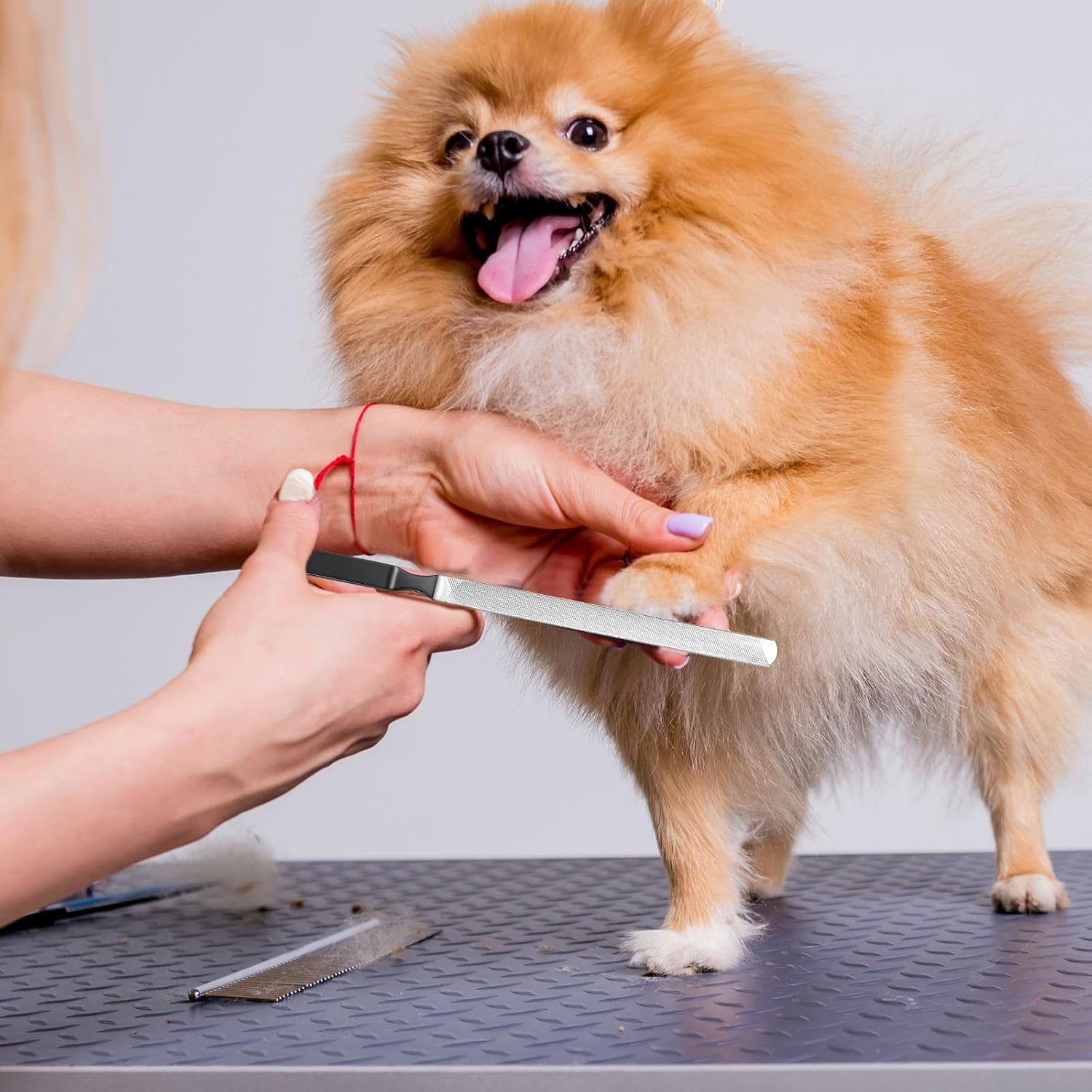 Dimeho 2 Pcs Toe Nail Files for Thick Nails, Professional Stainless Steel Nail File 4 Sides Fingernail Files with Anti-Slip Handle Dog Nail File Reusable Manicure Filer for Men Seniors and Dogs image number 5