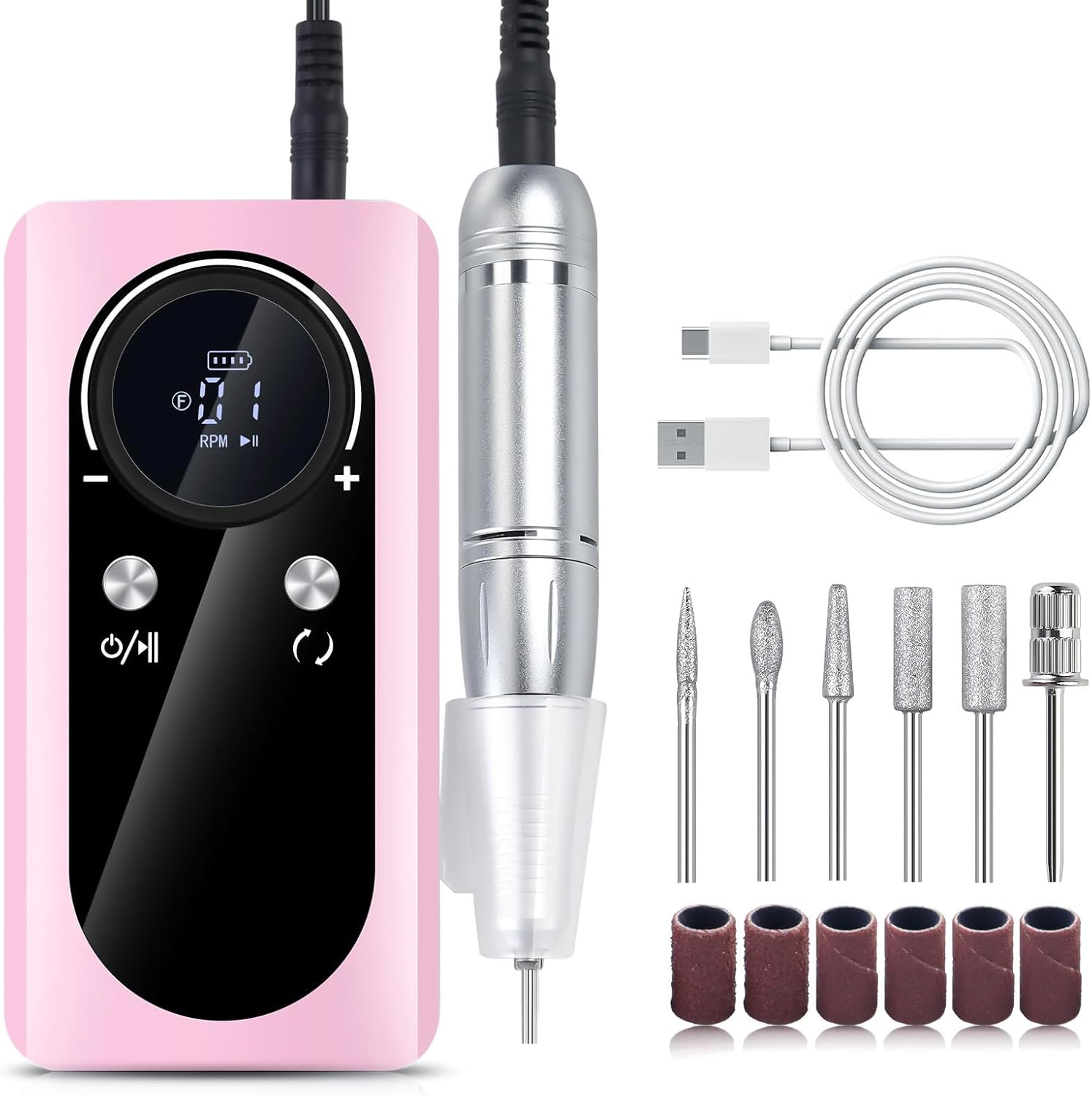 45000RPM Drill Set Electric Drill Machine with Drill Bits File Manicures for Manicures Salon Use - B image number 5