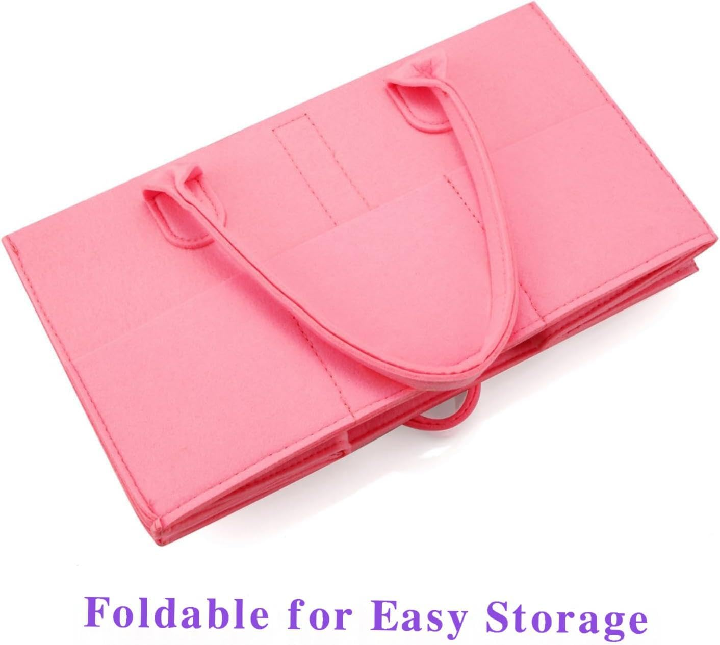 Baby Diaper Caddy Organizer, Portable Nursery Storage Basket for Wipes & Baby Essentials, Collapsible Diaper Organizer(Pink)