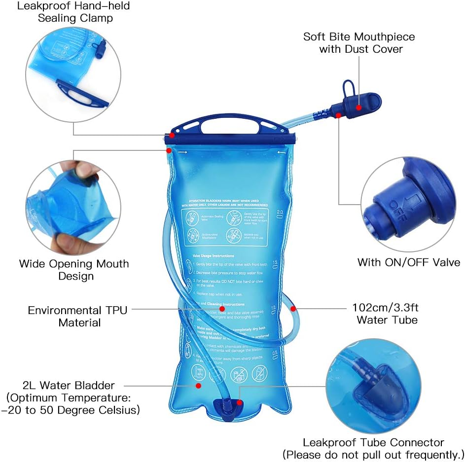 Aomiun Hydration Pack Backpack with 2L Water Bladder Super Lightweight Breathable Hydration Vest for Outdoors Marathoner Running Cycle Climbing image number 6