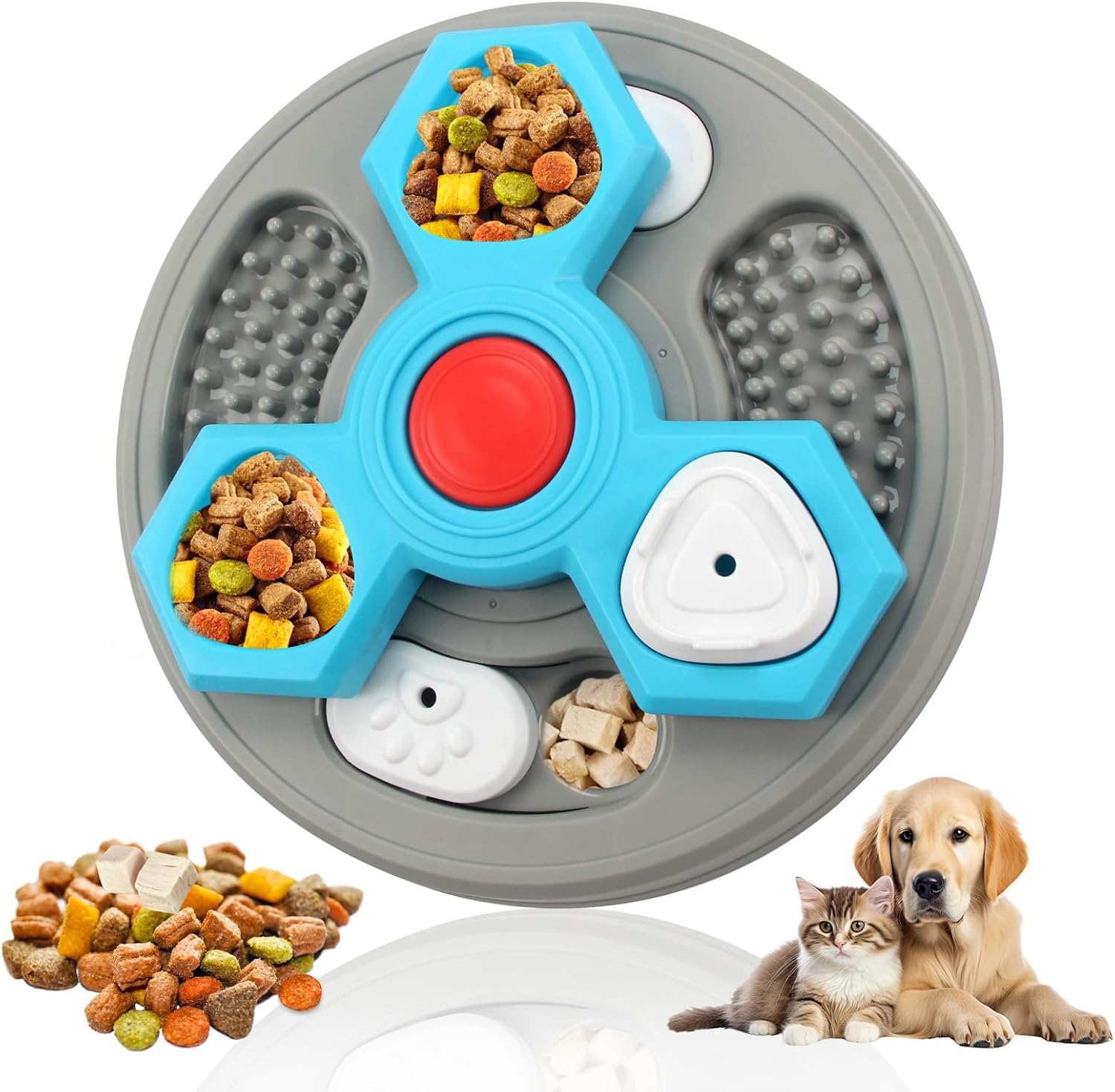 Dog Puzzle Toys, Slow Feeder and Lick Mat Bundle, Dogs Food Puzzle Feeder Toys with Enrichment for IQ Training, Slow Feeder for Small Dogs Boredom and Mentally Stimulating image number 5