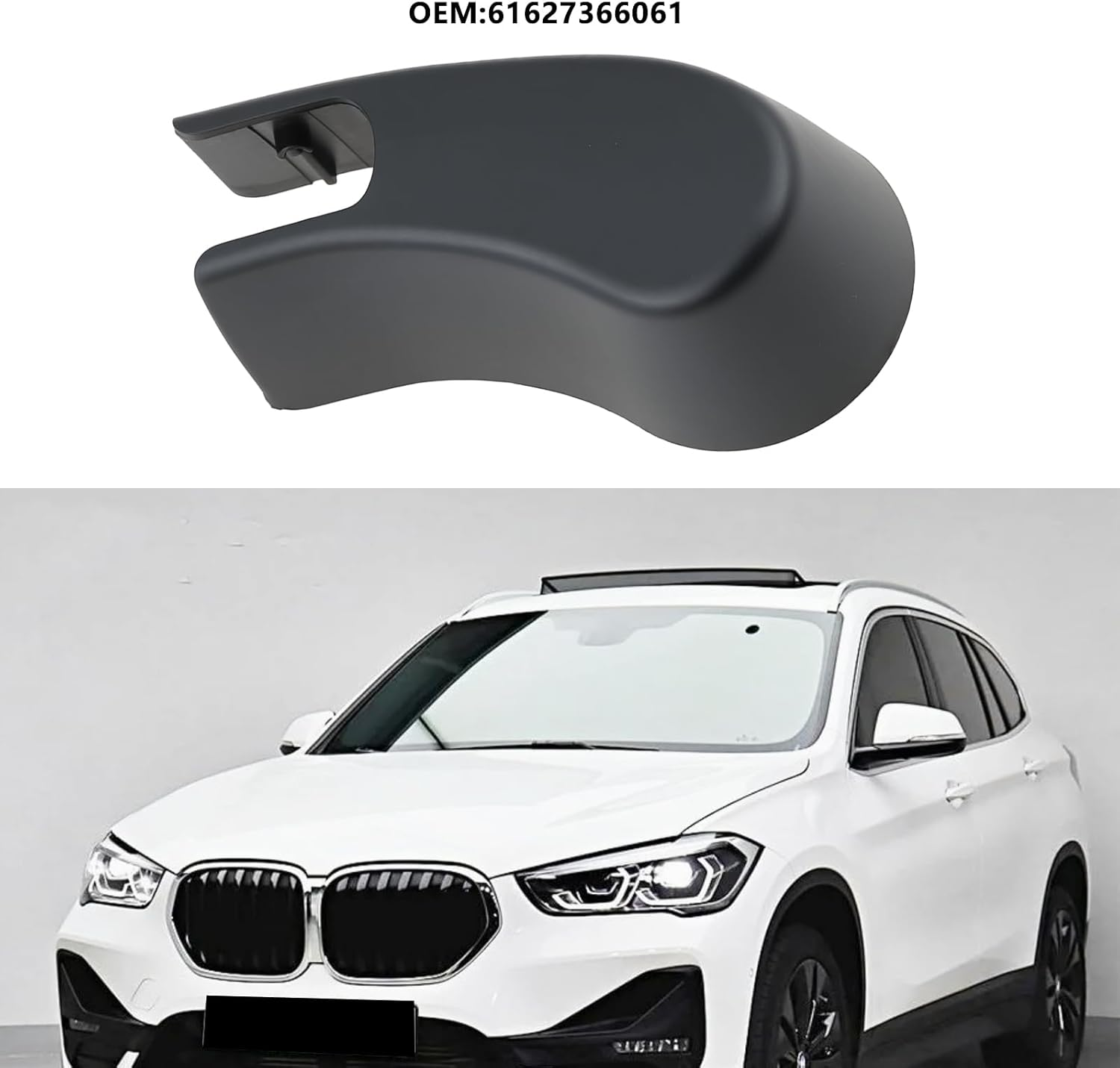 AS Axis Spindleon 2Pcs Car behind Wiper Arm Nut Cover Cap 61627366061 Compatible with BMW X1 F48 2016-2022 image number 2