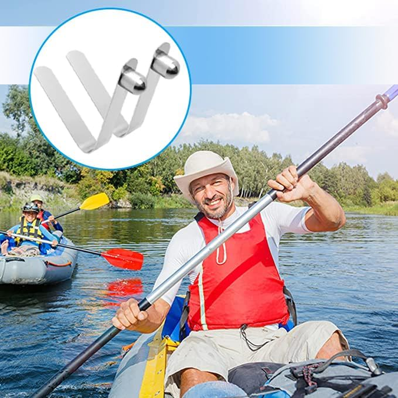 Stainless Kayak Paddle Spring Snaps, 9.5X6Mm Pole Push Button Spring Clips Steel Solid Button Locking Tube Single Pin for Outdoor Camping Awning Tent Pole Replacement Accessories 8 Pack image number 3