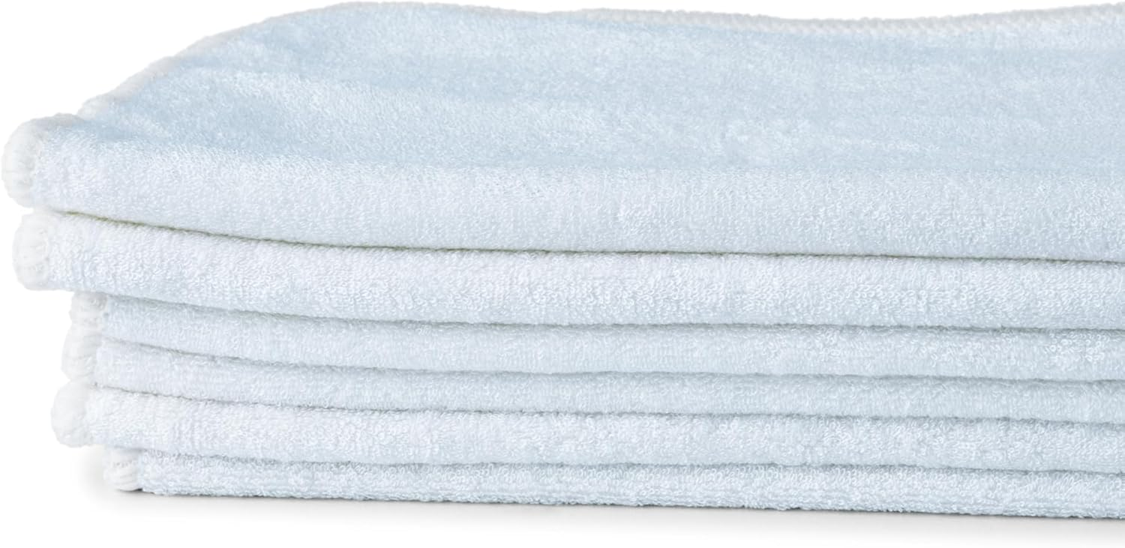 6-Pack Organic Bamboo Baby Wash Cloths - Ultra Soft Baby Face Washer, Newborn Bath Essential, Gentle Towel for Sensitive Skin - Super Absorbent Baby Washcloth for Everyday Use by Zoe Sage (Submarine) image number 5