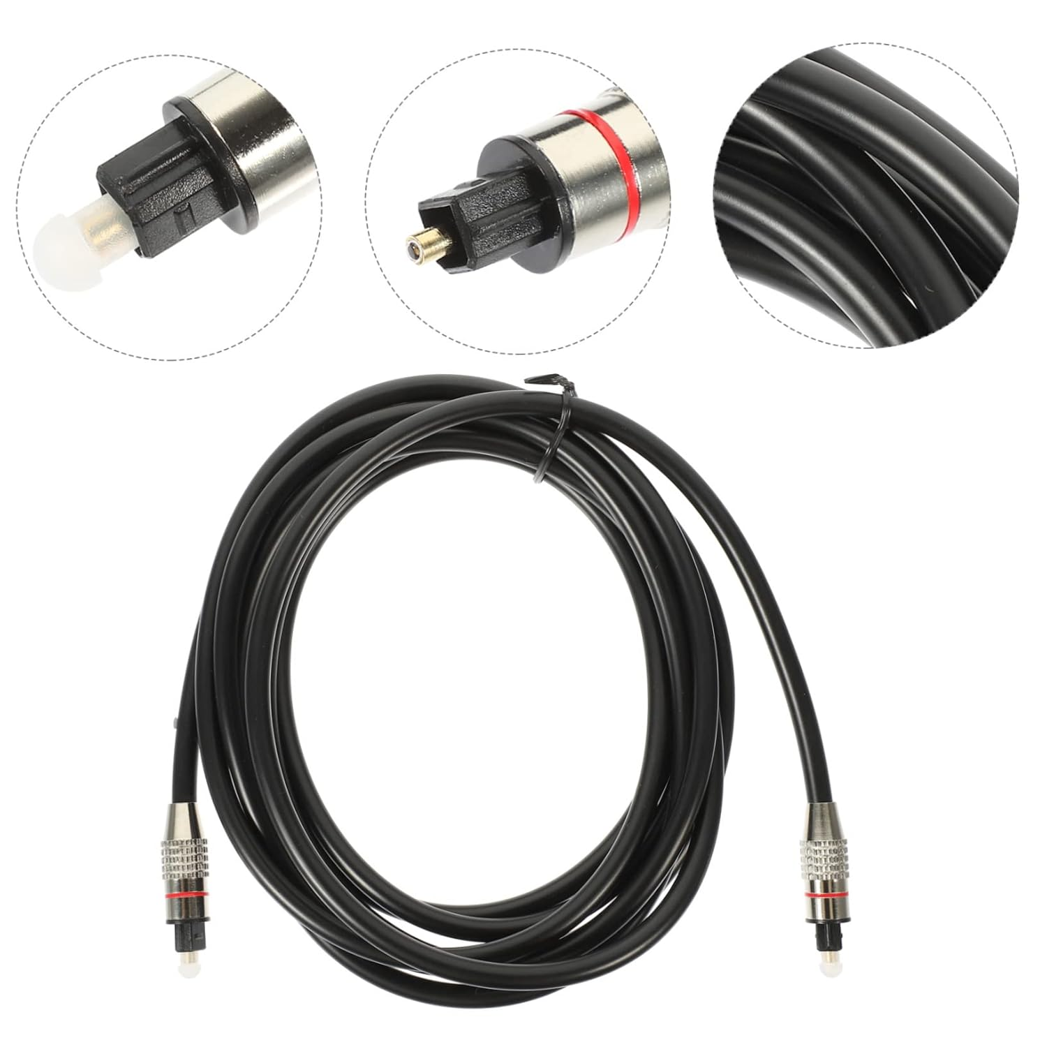 KICHOUSE 3M Optical Audio Cable Fiber Male to Male Cord Digital Optical Audio Cable for Home Theater image number 6