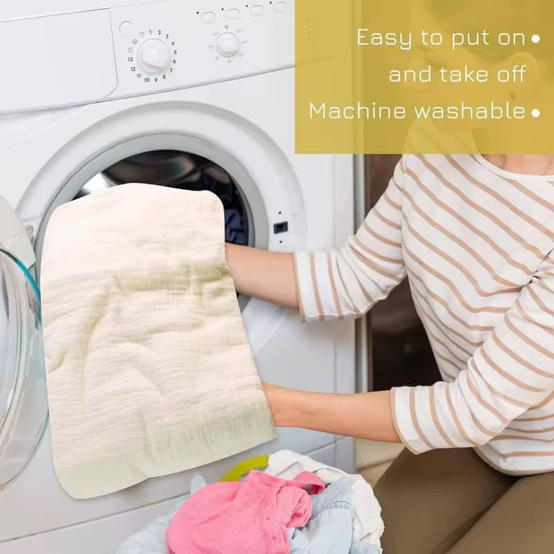 Baby Lounger and Cover(Free Cover). HNPP Nude Pink Lounger and Cream Gauze Cotton Cover. (Cream) image number 3