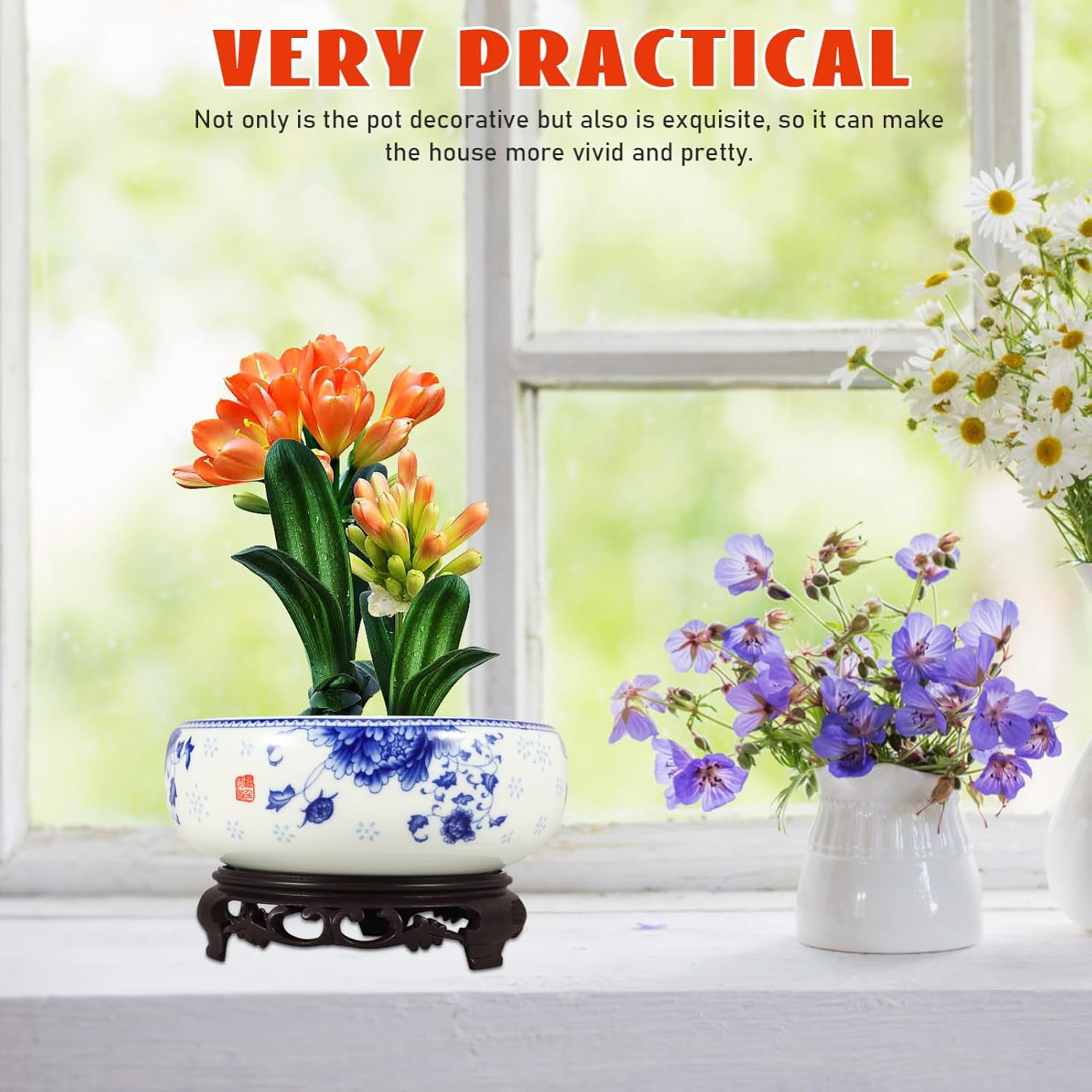 DOITOOL Lotus Bowl Planter Bowl, Water Lily Bowl Lotus Bowls for Planting in Water Indoors, Lotus Planter Bowl for Home Office Garden image number 5