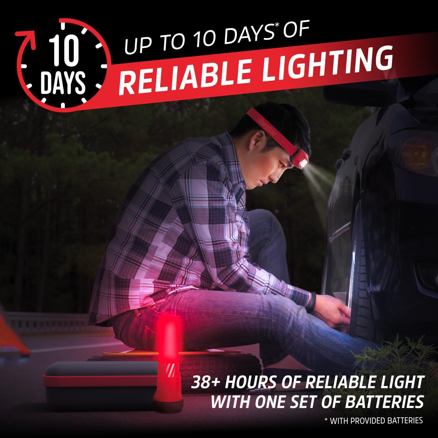 Energizer Preparation Kit, Power Outage Kit with 2-In-1 LED Flashlight-Lantern Combo (90 Lumens), LED Headlamp (325 Lumens), Backup Batteries, and Storage Case image number 4