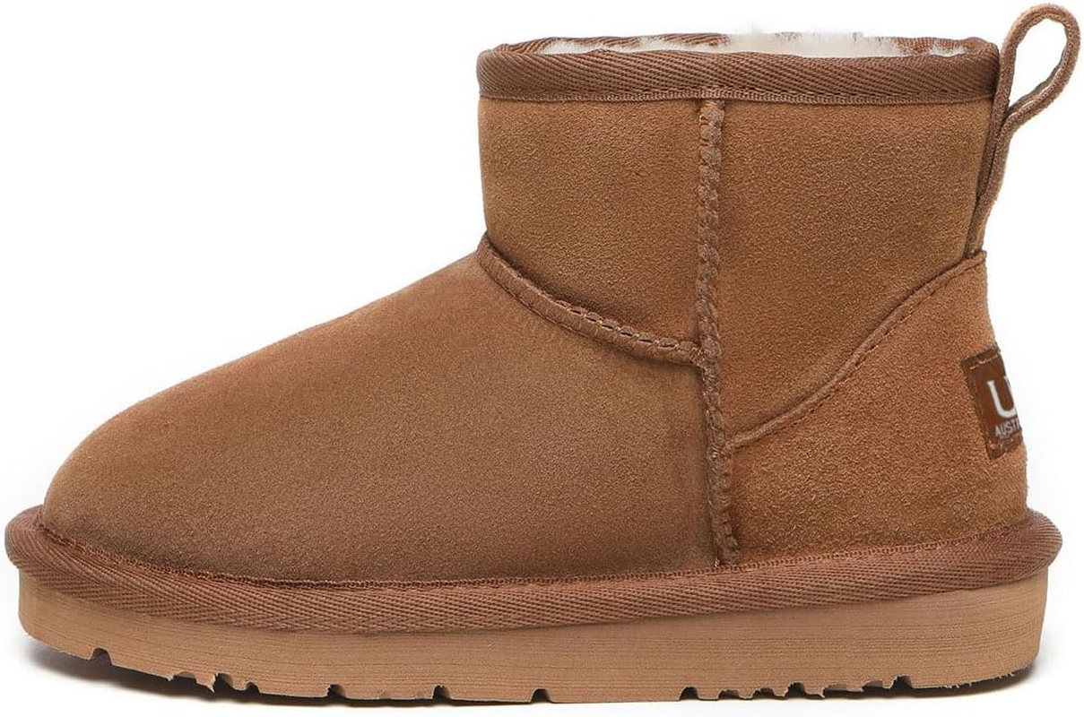 AS UGG Kids Boots Sheepskin Wool Suede Upper Water Resistant Mini Boots Noel