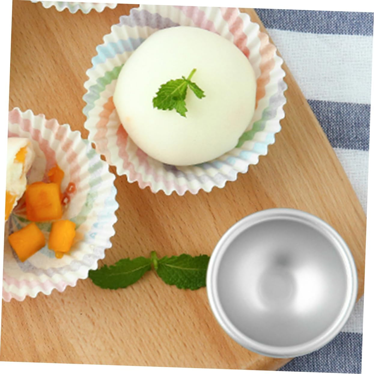 KALLORY 24Pcs Semicircle Bath Bomb Molds Boys and Girls Bath Bombs for Women Shower Salt Balls image number 2