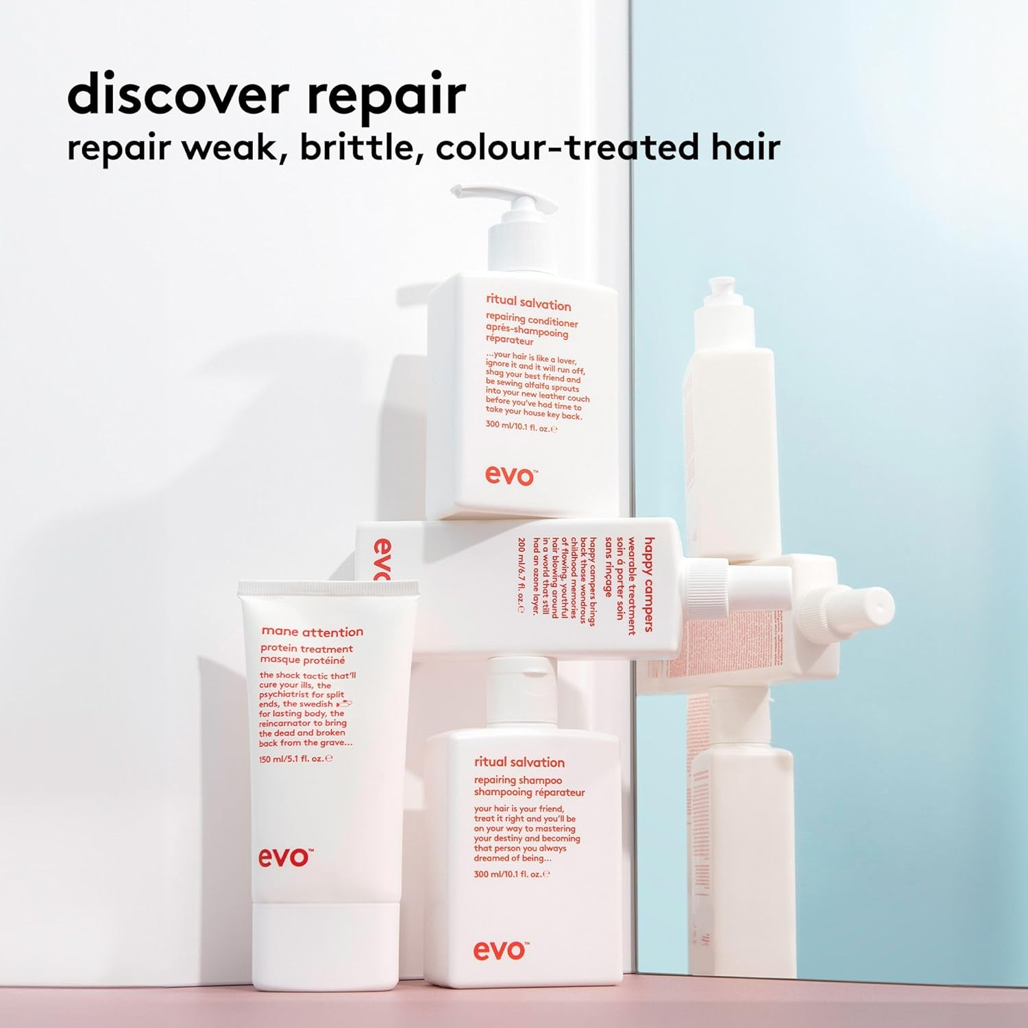 Evo Ritual Salvation Repairing Hair Conditioner - Protein Treatment for Damaged & Brittle Hair, Helps Reduce Breakage & Protects Colour - 300Ml