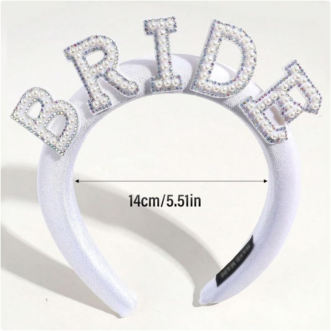 WUSJCOF 1 X Bridal Headbands, Bridal Headbands, Bridal Hair Accessories, Bridal Headbands for Wedding, Bachelorette Party, Engagement image number 1