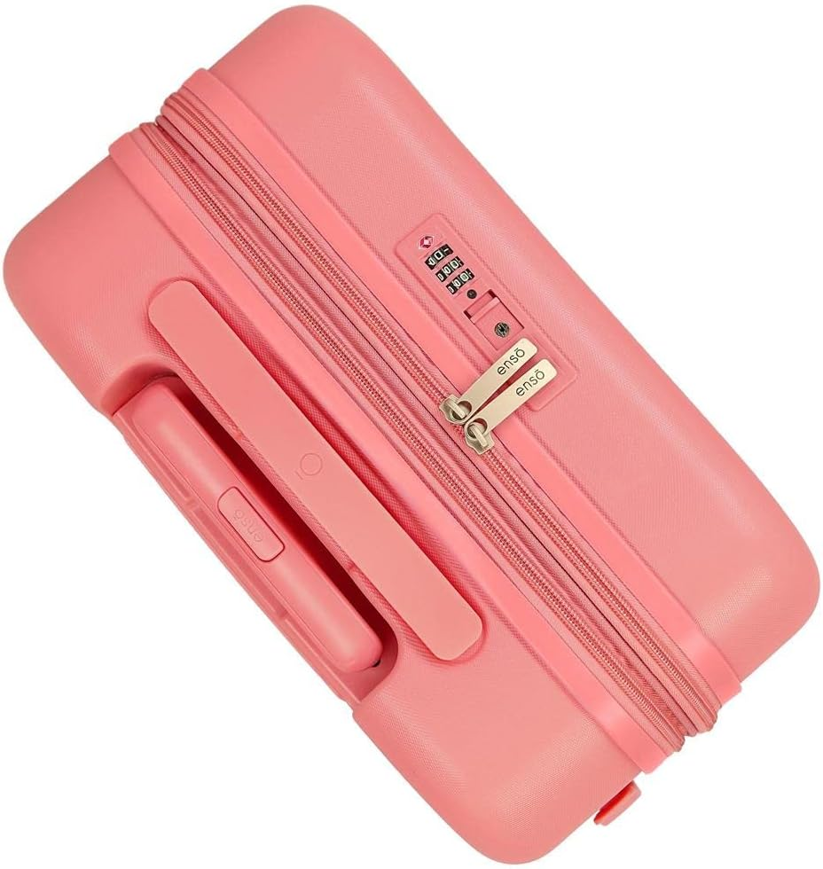 Enso Beautiful Natura Cabin Suitcase Pink 40 X 55 X 20 Cm Hard ABS Closure TSA 37L 2.7 Kg 4 Wheels Double Luggage Hand Luggage, Pink, Cabin Suitcase, Pink, Cabin Suitcase image number 6