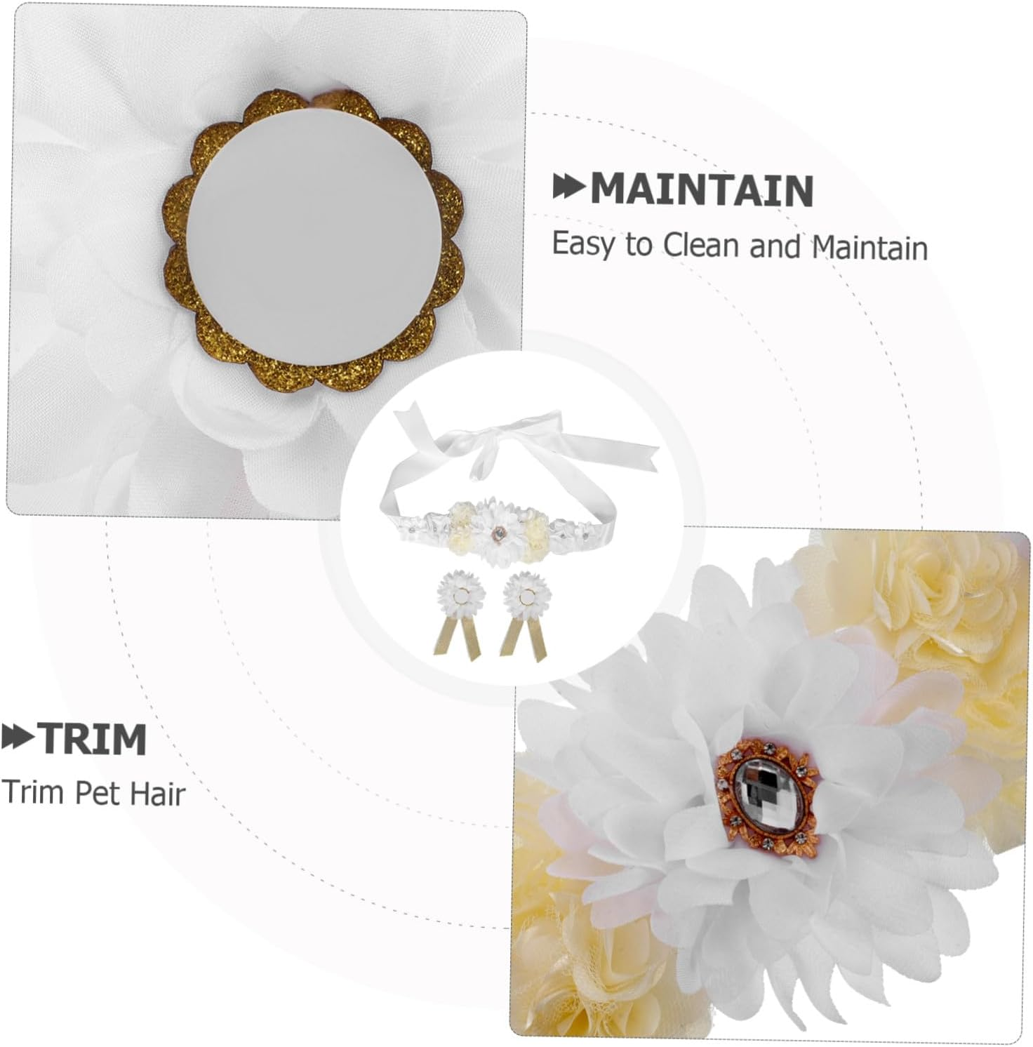 Adjustable White Floral Maternity Belt for Pregnant Women Breathable Back Support Belly Band Easy to Wear Shower Sash for Pregnancy Photos and Celebration Accessories image number 4