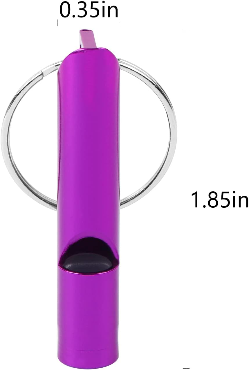 MIDELONG 6 Pcs Emergency Whistle with Key Chain, Aluminum Extra Loud Safety Survival Whistle Keychain for Outdoor Sports Camping Hiking Boating Hunting, 6 Colors image number 2