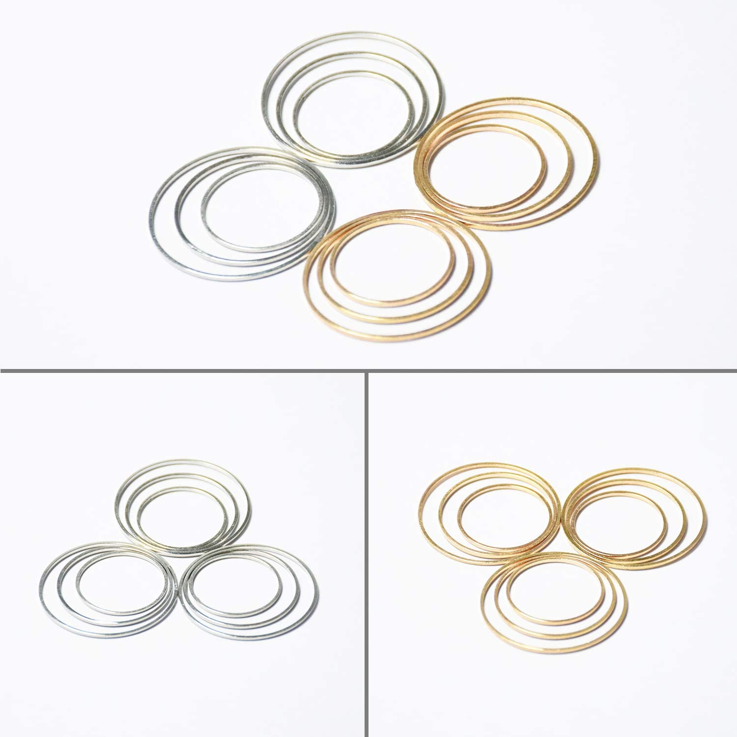 Earrings Beading Hoop,Topbine Earring Finding round Making Hoop Earring Bulk Open Bezel Pendant Frame for DIY Jewelry Making (Round 60Pcs (20/25/30Mm))