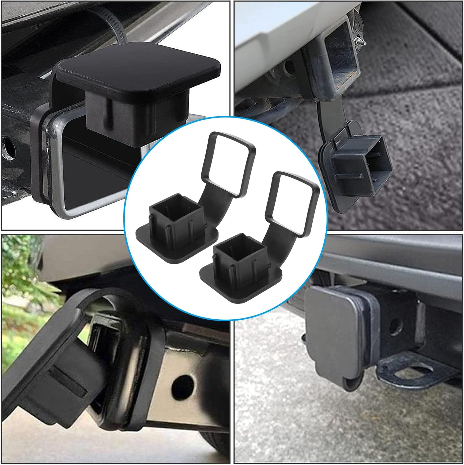 IONPSHG 2Pcs Trailer Hitch Cover Rubber Trailer Hitch Dust Plug 2 Inch Trailer Hitch Cover Plug Cover Trailer Hitch Cover Tube Plug Insert for Toyota Ford Jeep Chevrolet Nissan Dodge Ram Porsche image number 5