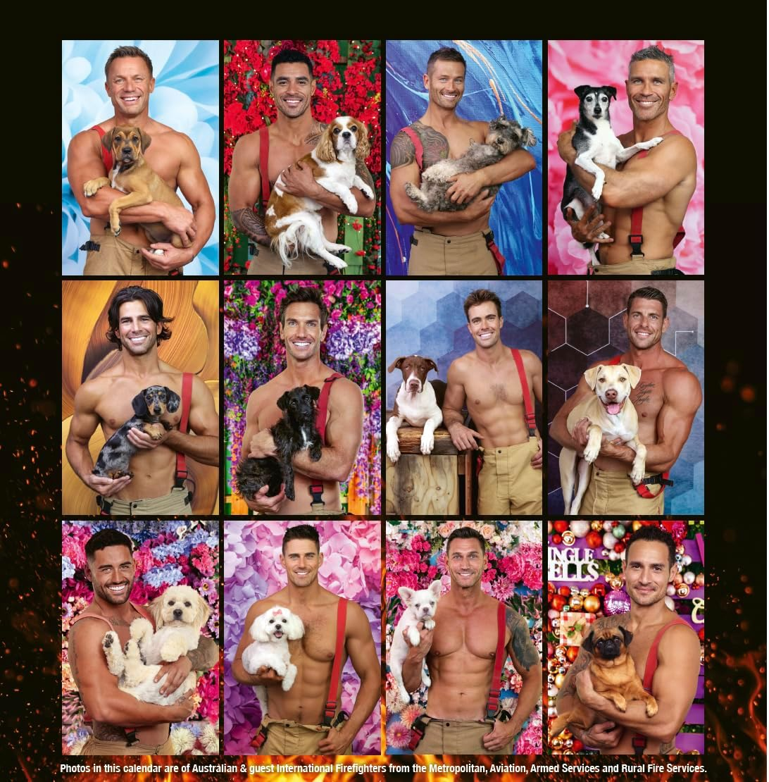 Australian Firefighters Calendar 2026 &ndash; Sexy Firefighters with Dogs &ndash; Charity Support, Wall Calendar, Ideal Gift, Dog Lovers & Firefighter Fans image number 5