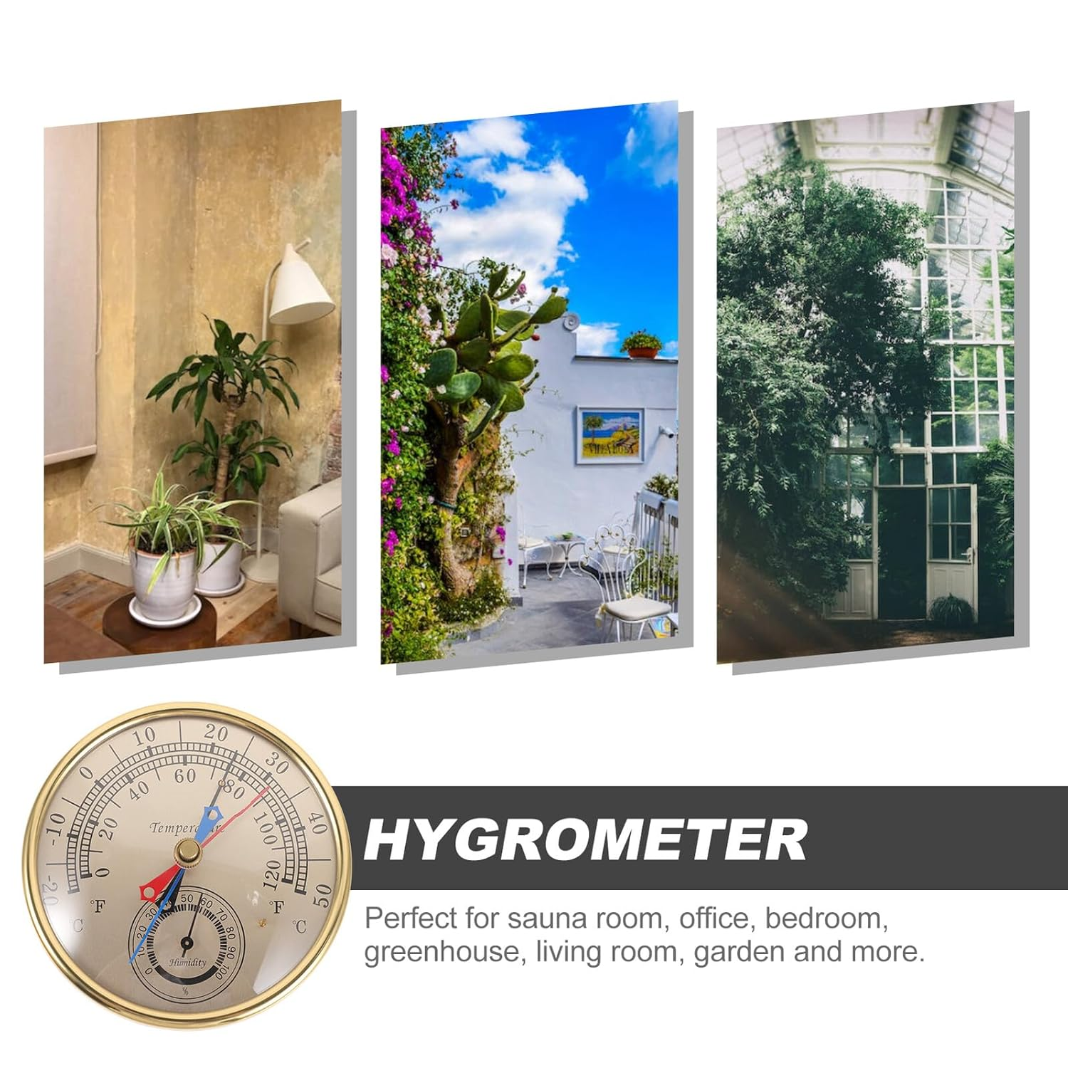 Maximum Minimum Thermometer Hygrometer for Indoor Outdoor Use Wall-Mount Digital Gauge for Garden Greenhouses and Home Display with Glass and Plastic Design image number 1