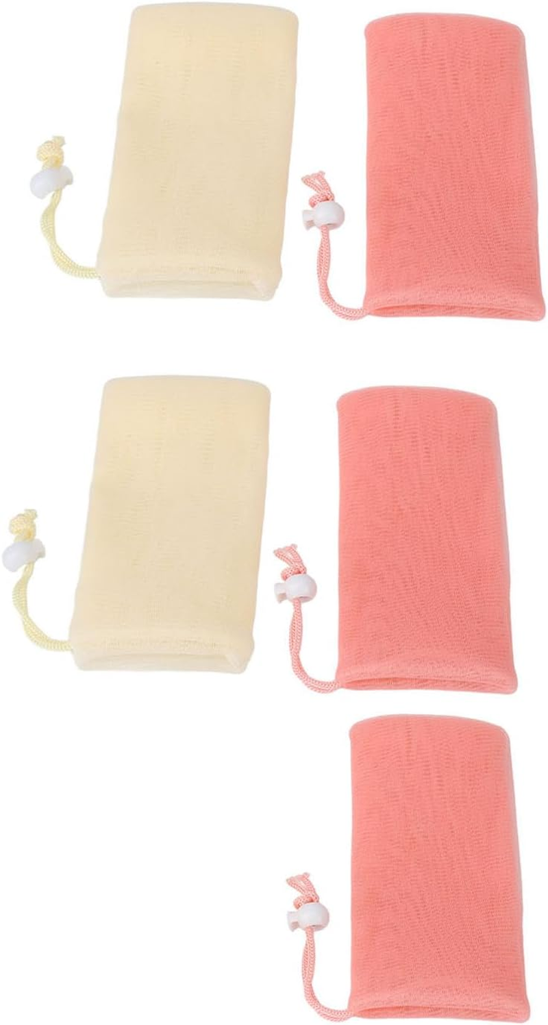 Exfoliating Mesh Soap Pouch, Cleansing Foaming Nets Skin Friendly Multilayer 5 Pcs Hang to Dry for Body Facial Cleaning image number 4